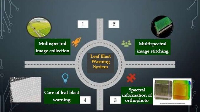 Fig. 1 The connotation and operating process of the Leaf Blast Warning Technology